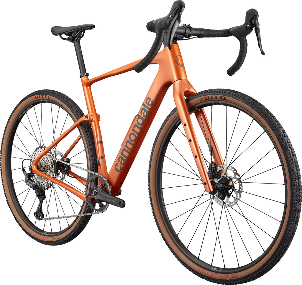 Cannondale Topstone Carbon 3 GRX 1x Orange Slice – vista en perspectiva